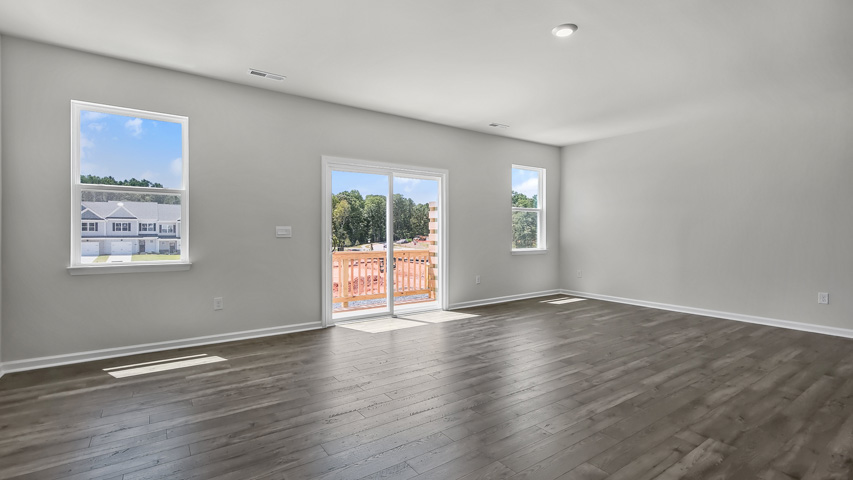 Living area with revwood flooring