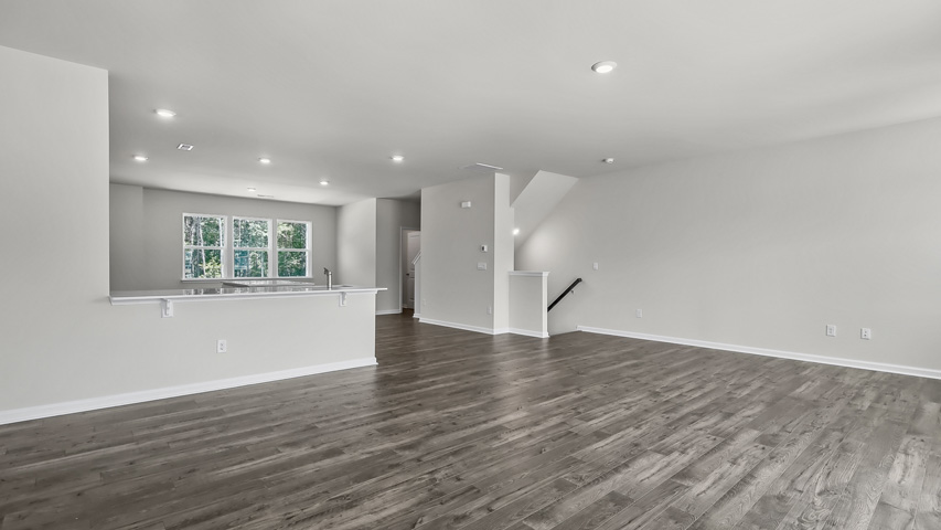 Living area with revwood flooring