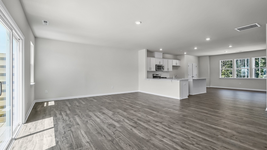 Living area with revwood flooring