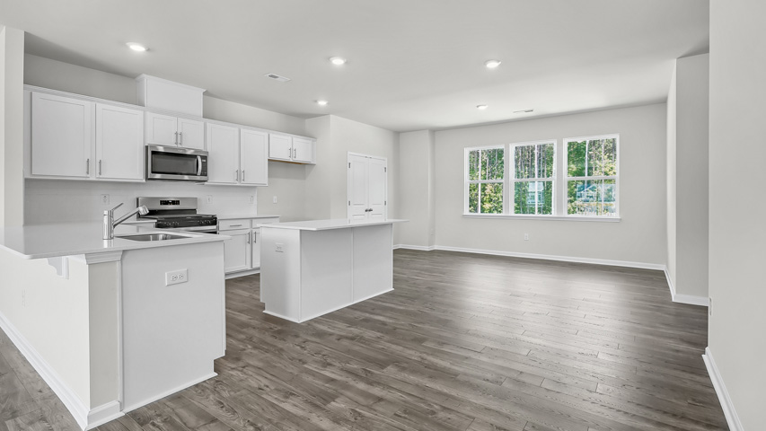 Kitchen with white cabinets