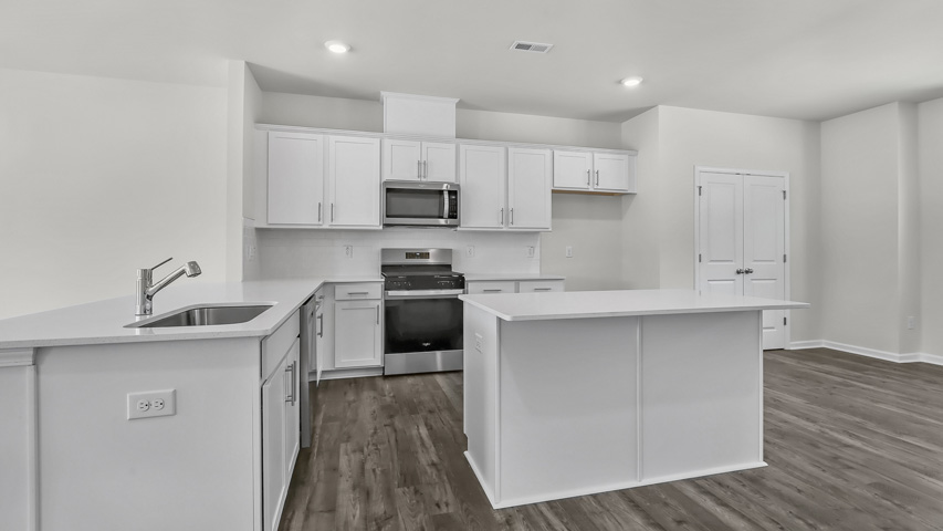 Kitchen with white cabinets