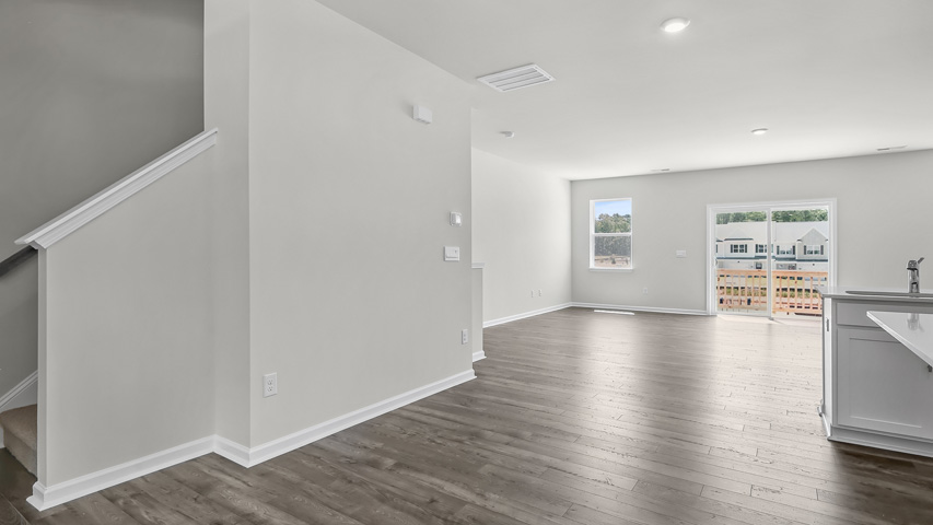 Living area with revwood flooring