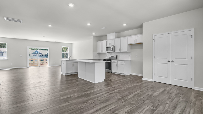Living area with revwood flooring