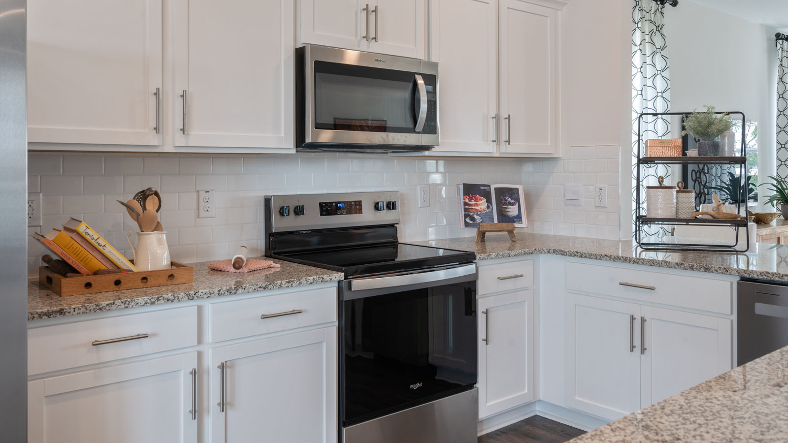 Kitchen with stainless steel appliances and granite countertops