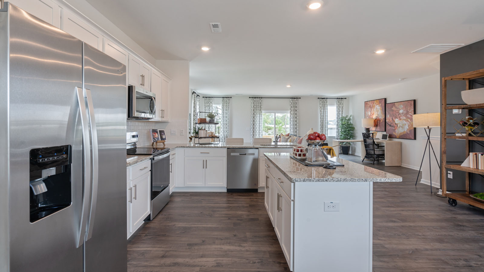 Kitchen with stainless steel appliances and granite countertops