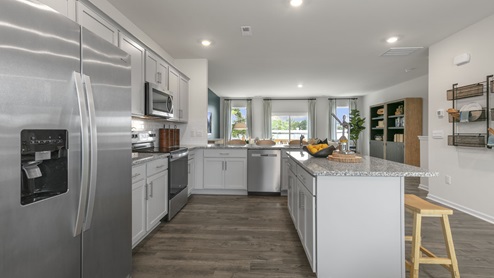 Kitchen with stainless steel appliances and granite countertops