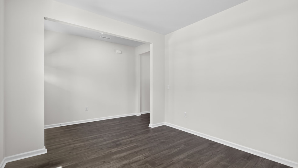 study with revwood flooring and french doors