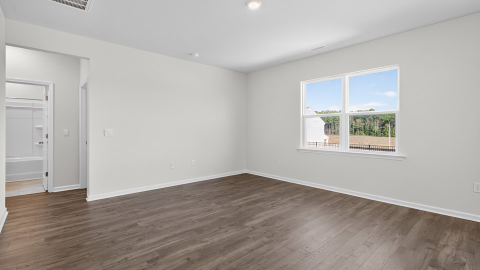 living room with revwood flooring