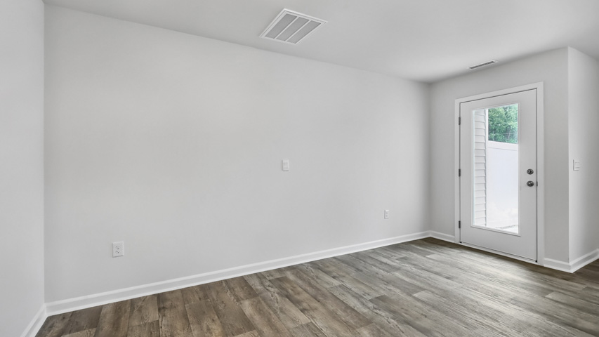 Living area with revwood flooring