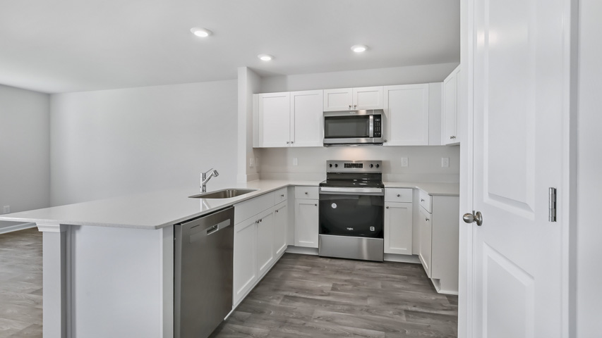 Kitchen with quartz countertops
