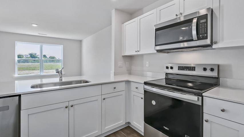 Kitchen with quartz countertops