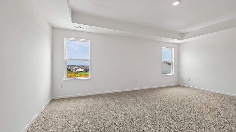 primary bedroom with tray ceiling