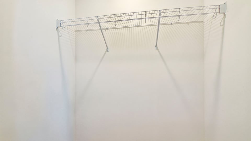walkin closet with wire shelving