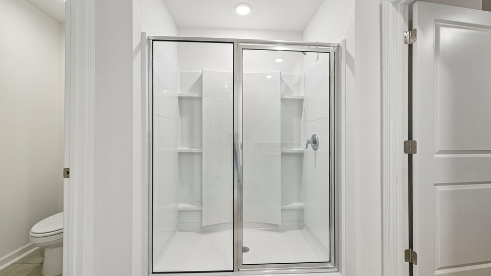 bathroom with walkin glass door shower