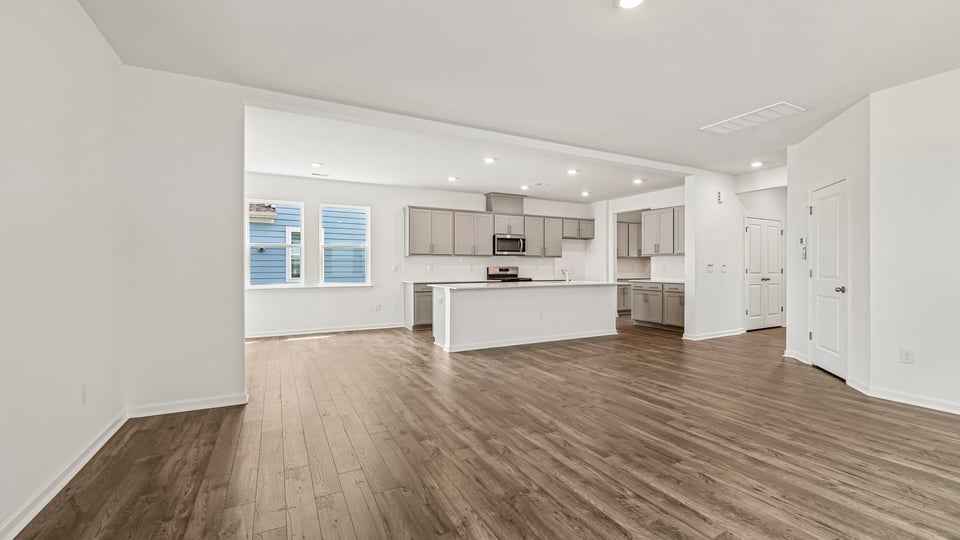 open concept living area and kitchen