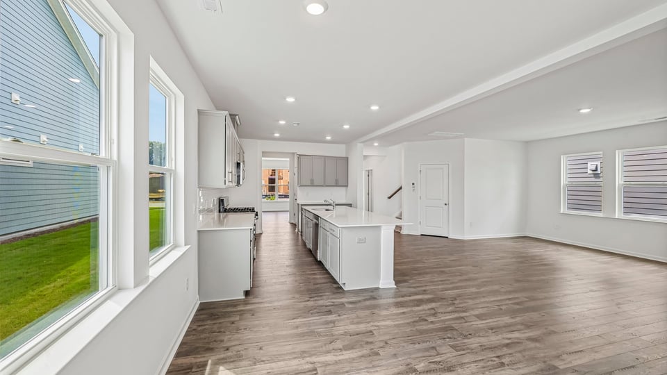 open concept living area and kitchen