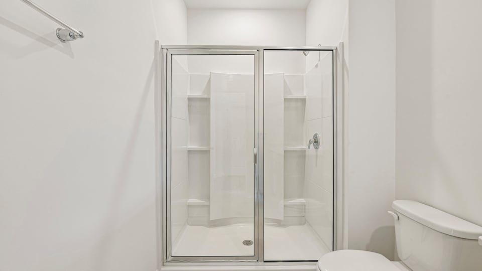bathroom with walkin glass door shower
