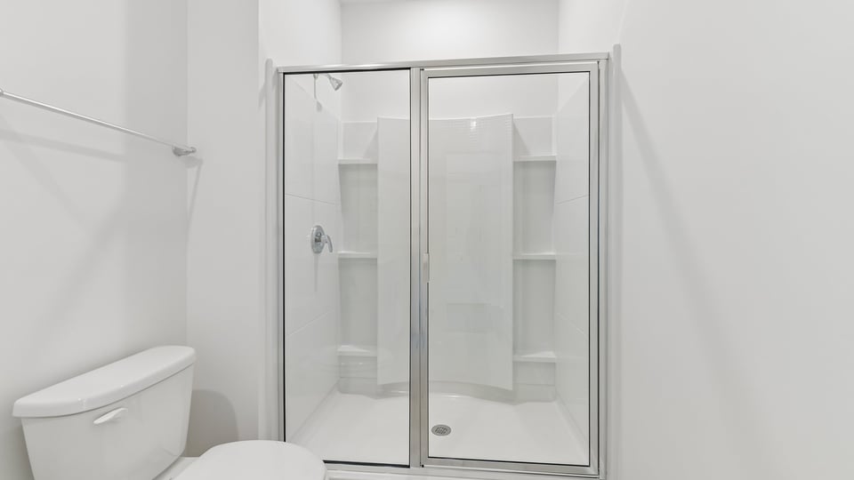 bathroom with walkin glass door shower