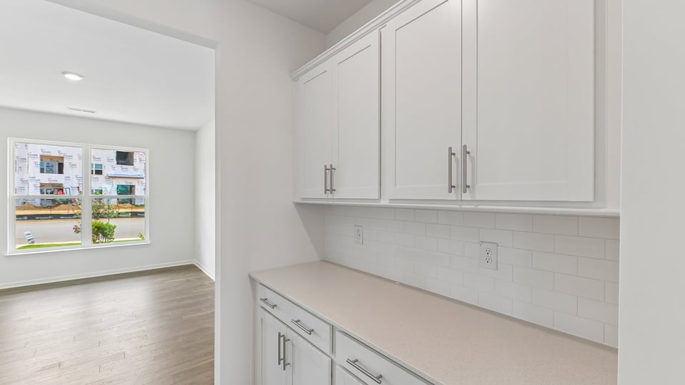 butlers pantry with quartz countertops