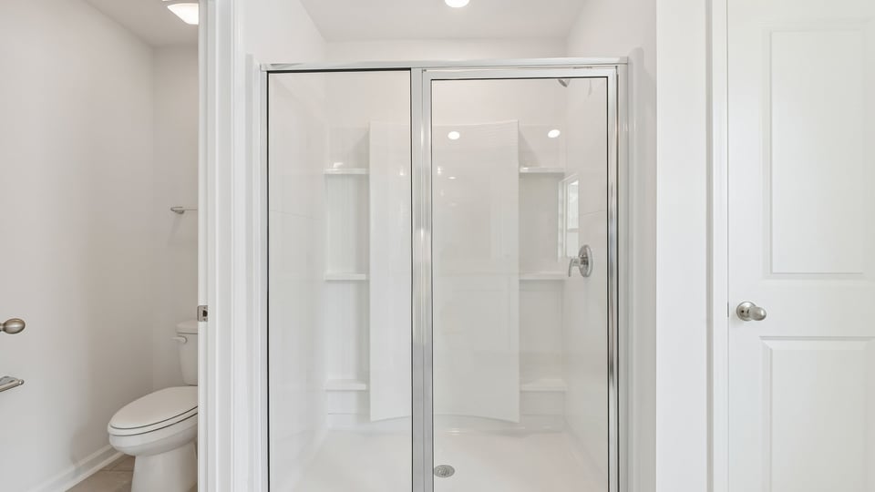 bathroom with walkin glass door shower