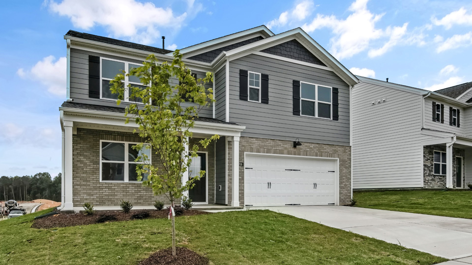 front exterior of Hayden F with 2 car garage