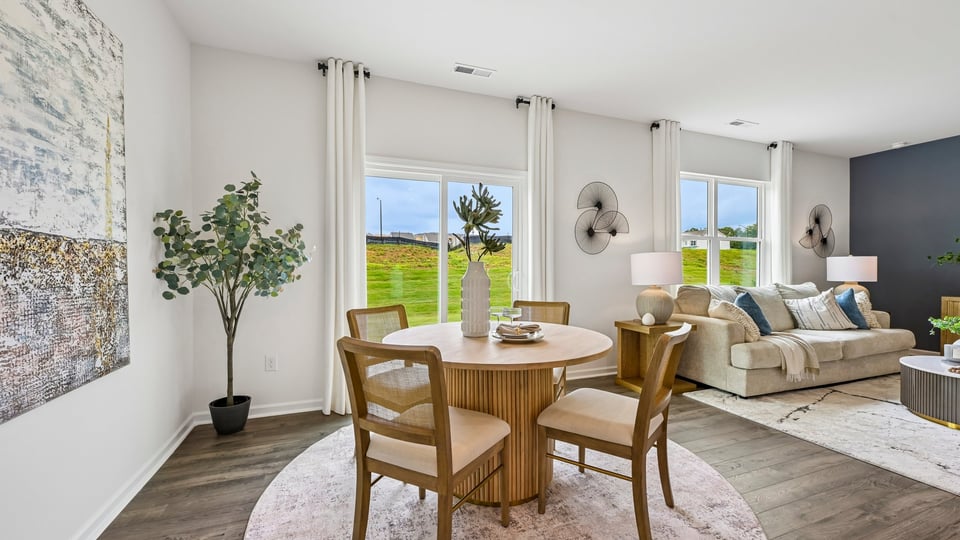 dining area with sliding glass doors to patio
