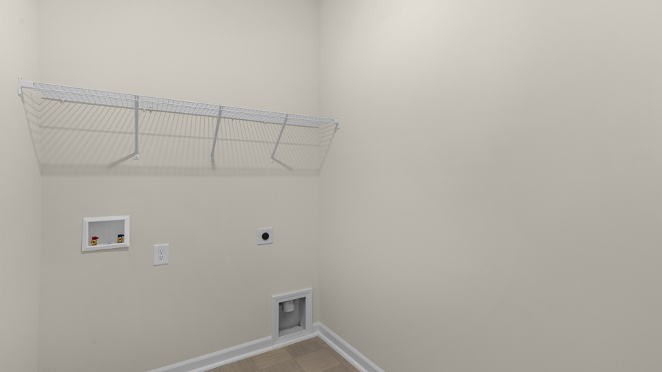 laundry room with wire shelving