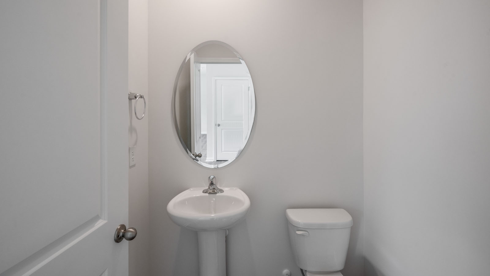 Bathroom with white cabinets