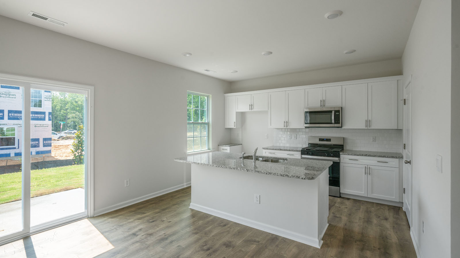 Kitchen with white cabinets