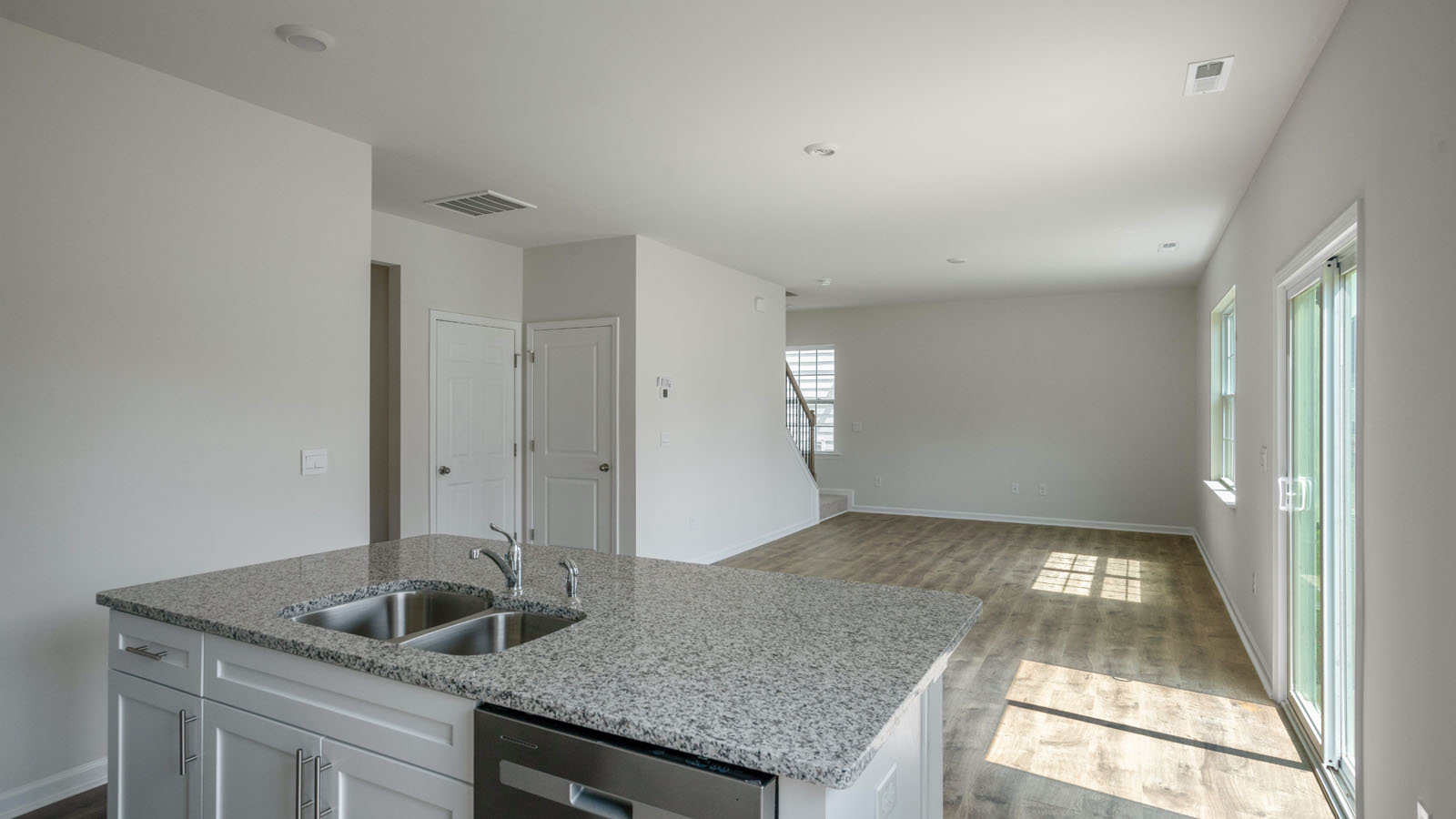 Kitchen with white cabinets
