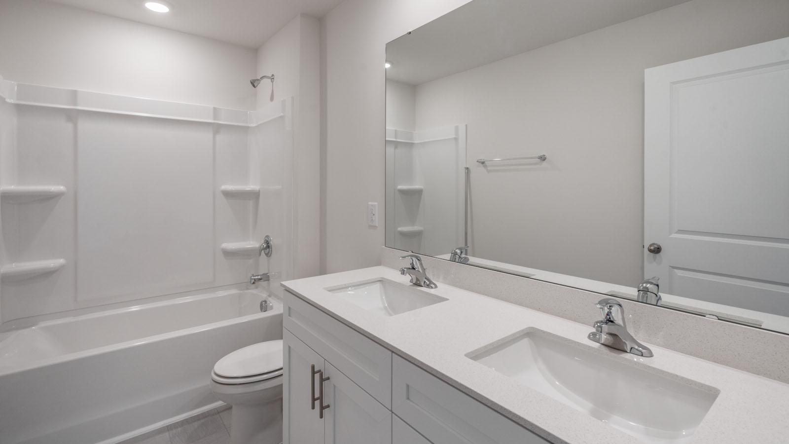 Bathroom with white cabinets