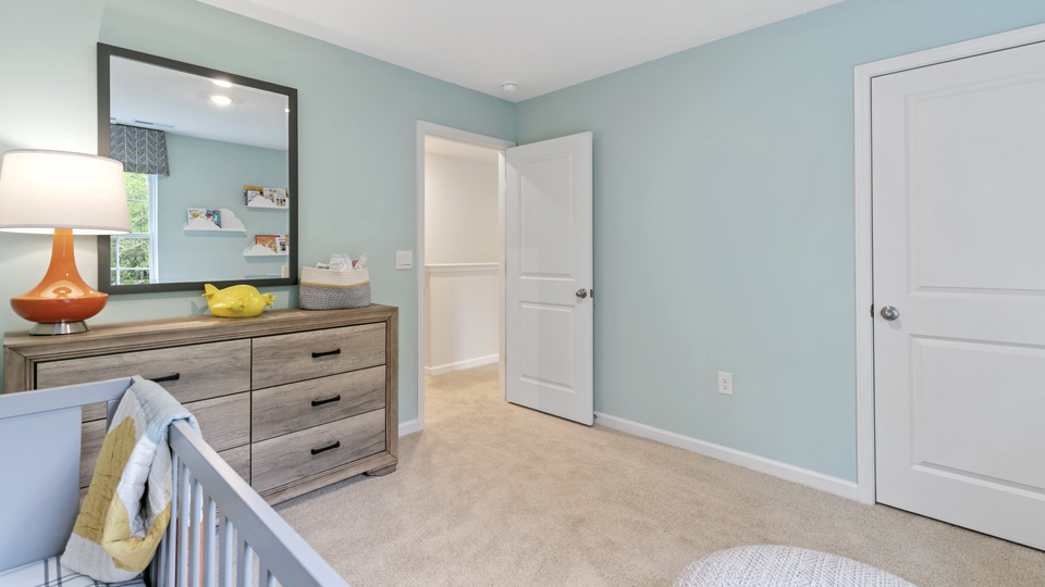 Bedroom with carpet flooring