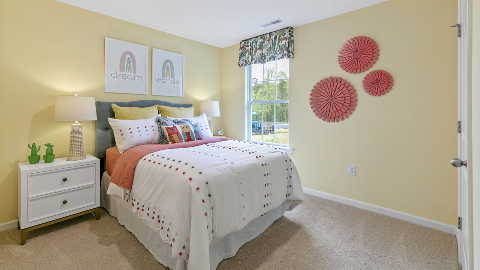 Bedroom with carpet flooring
