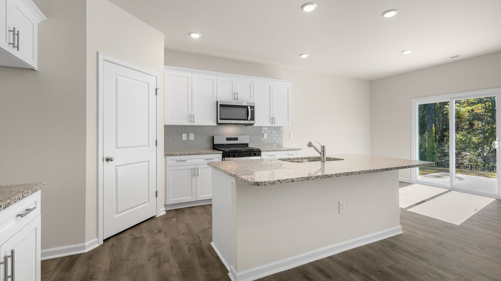 Kitchen with white cabinets