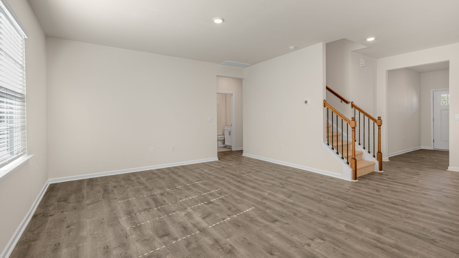 Living area with revwood flooring