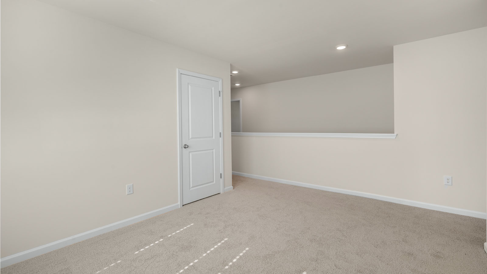 Loft area with carpet