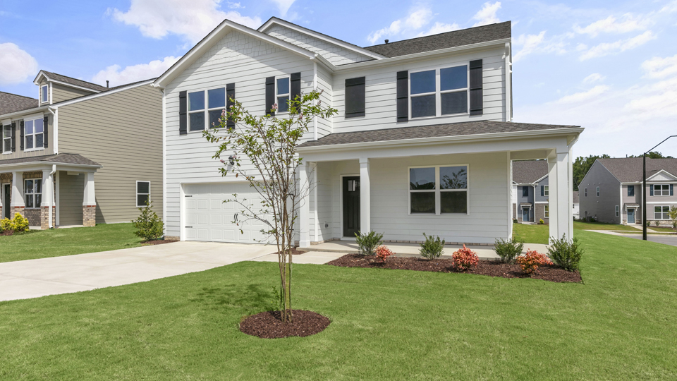 front exterior with 2 car garage