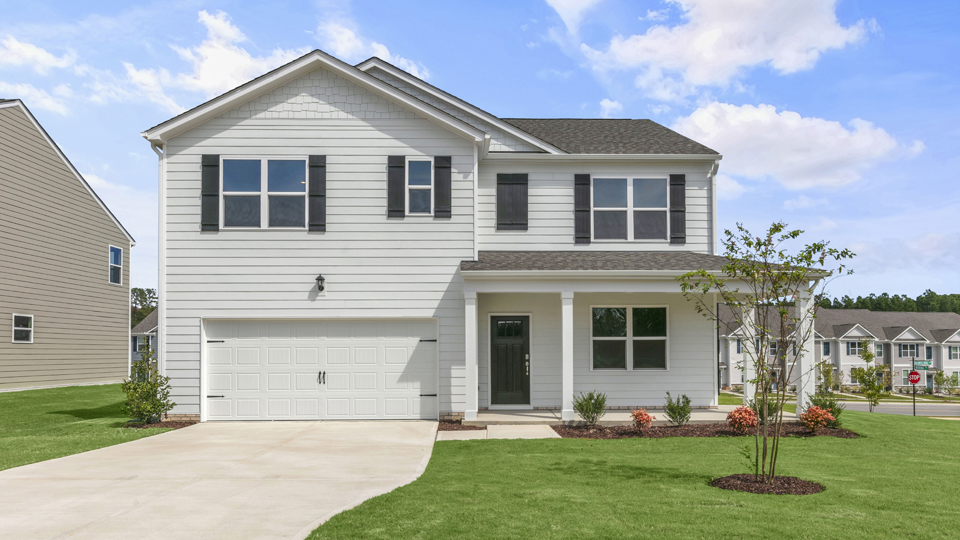 front exterior with 2 car garage