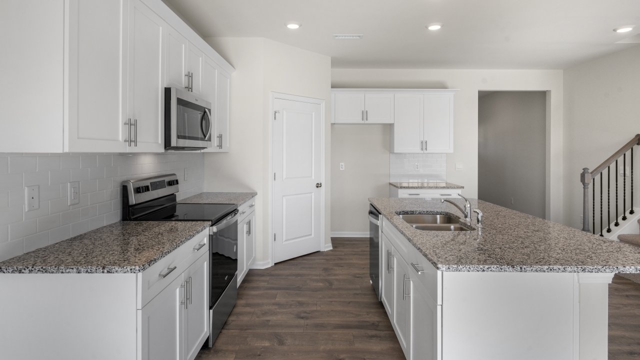 Kitchen with stainless steel appliances