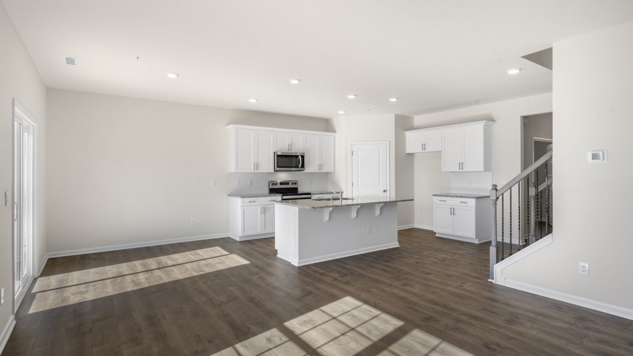 Living area with revwood flooring