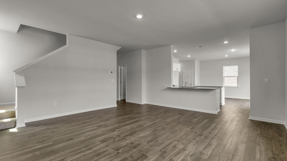 Living room with revwood flooring