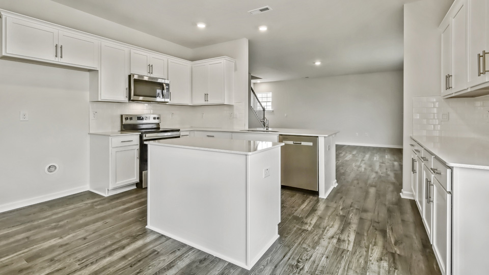 Kitchen with white cabinets