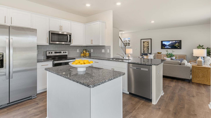 Kitchen with quartz counters
