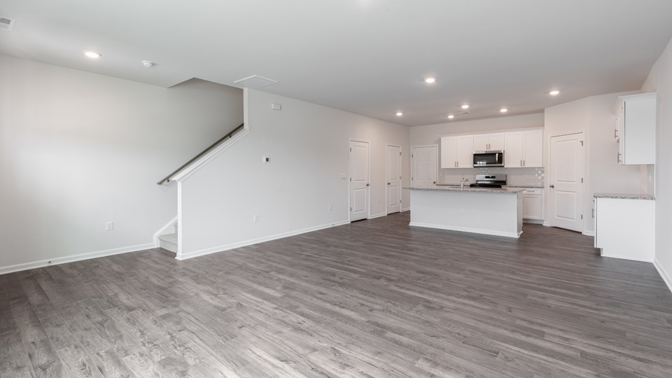 Living area with revwood flooring