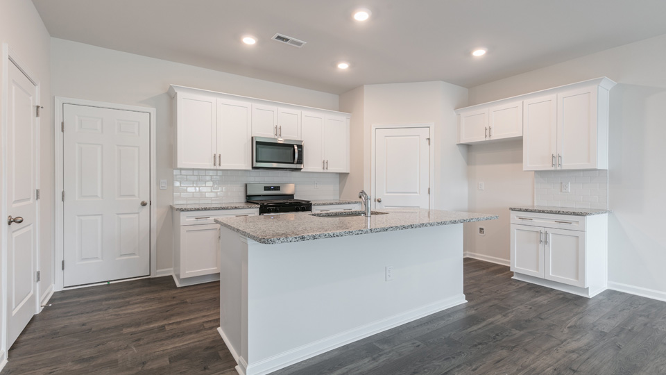 Kitchen with quartz counters