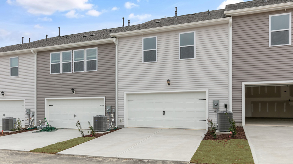 back of collin with two car garage