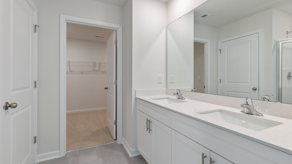 bathroom with dual vanities