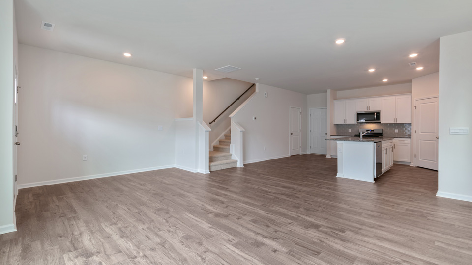 Living area with revwood flooring