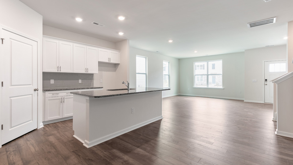 Kitchen with white cabinets