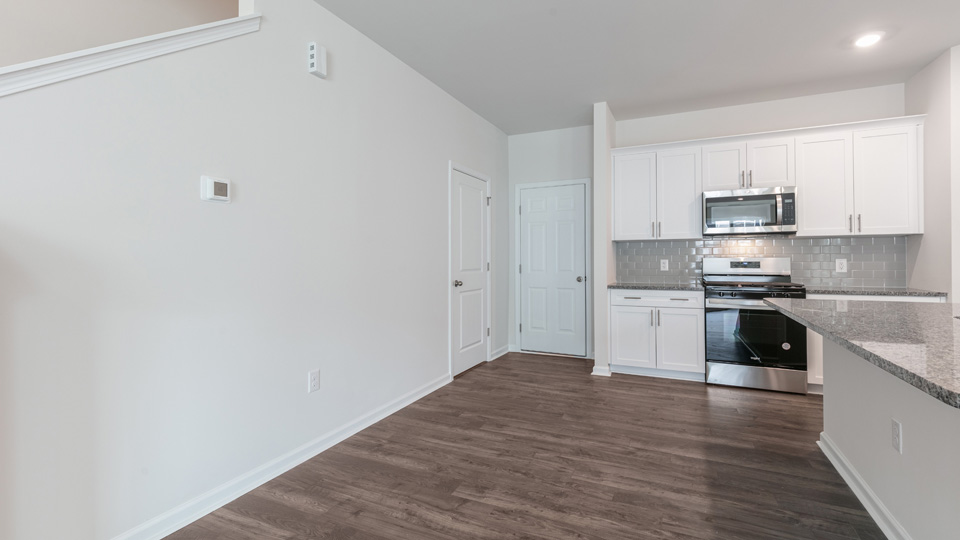 Kitchen with white cabinets